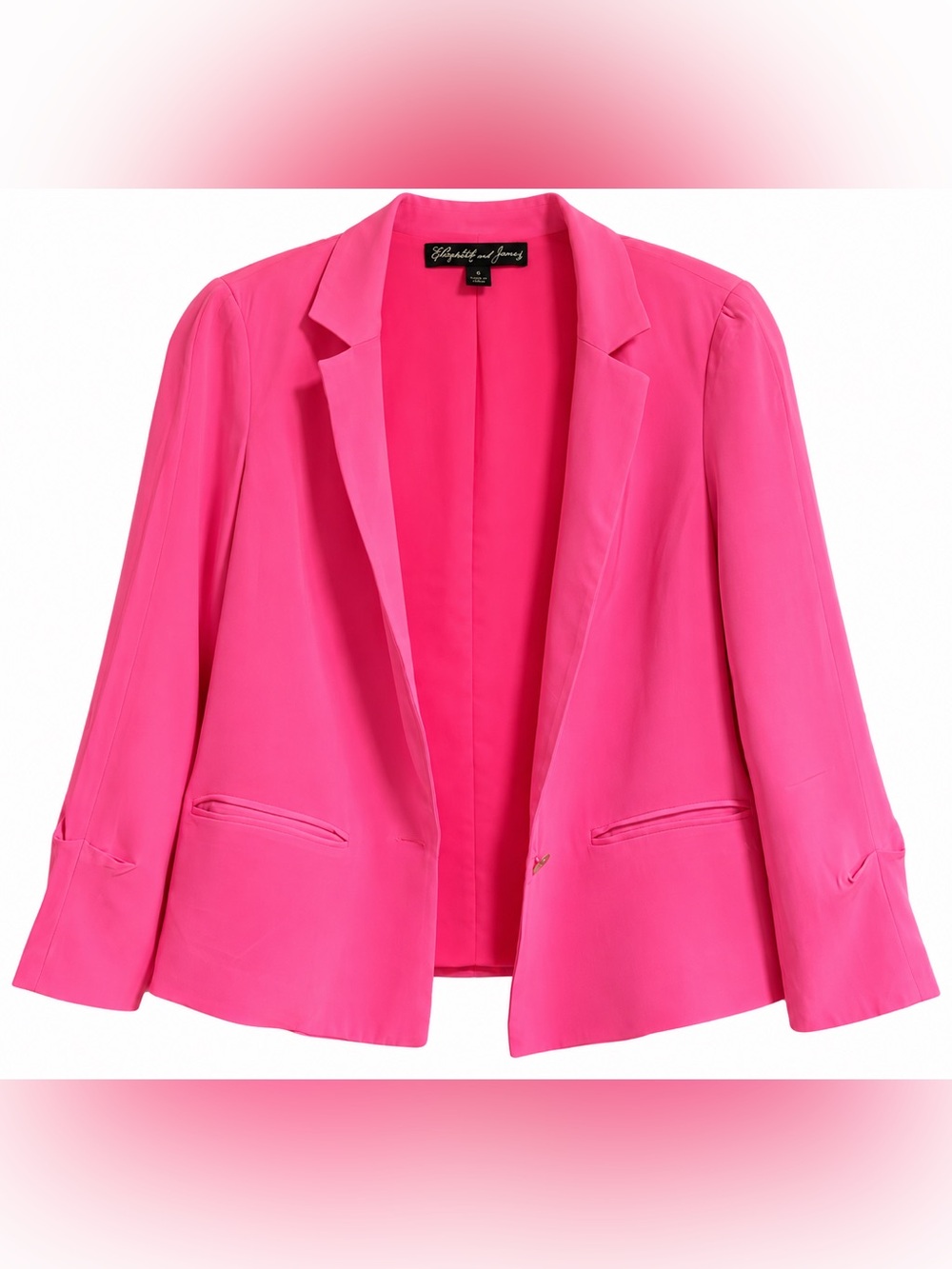 Elizabeth and James Pink 100% Silk Blazer Size 6